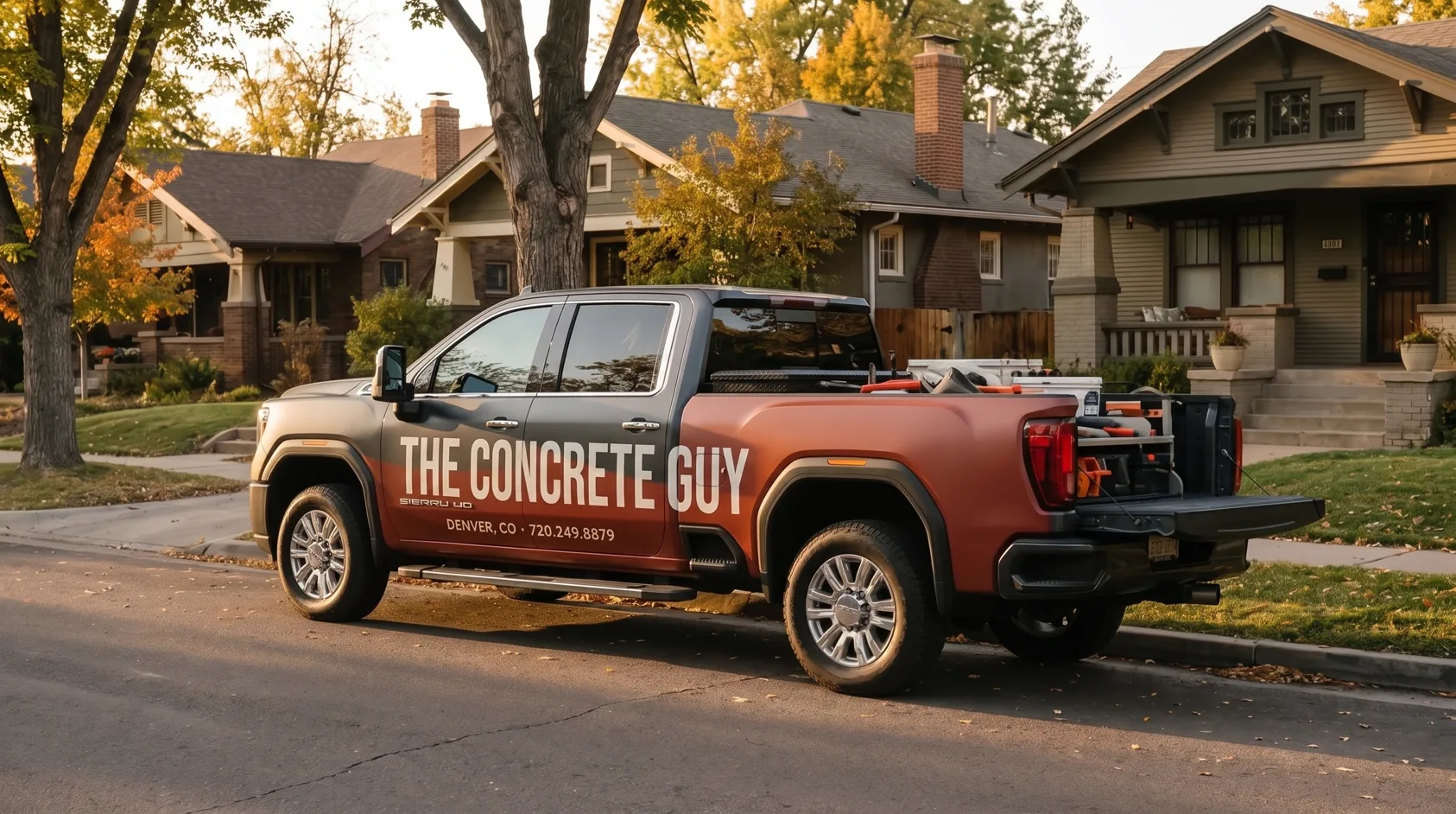 Contractor truck wrap design example